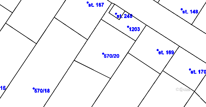 Parcela st. 570/20 v KÚ Lipovec u Blanska, Katastrální mapa