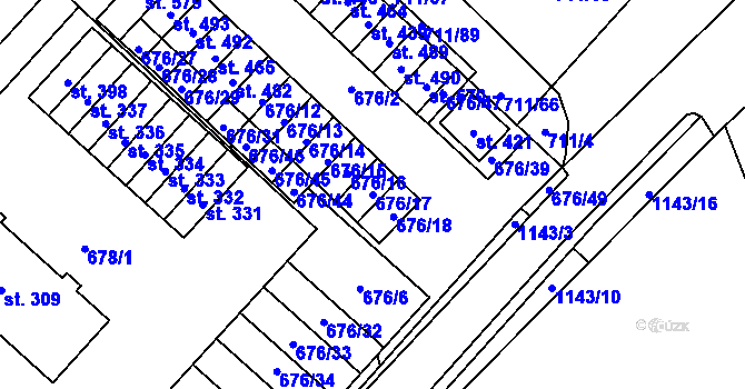 Parcela st. 676/17 v KÚ Lipovec u Blanska, Katastrální mapa