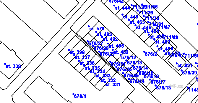 Parcela st. 676/29 v KÚ Lipovec u Blanska, Katastrální mapa