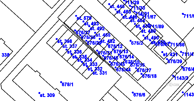 Parcela st. 676/31 v KÚ Lipovec u Blanska, Katastrální mapa