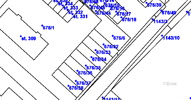 Parcela st. 676/33 v KÚ Lipovec u Blanska, Katastrální mapa