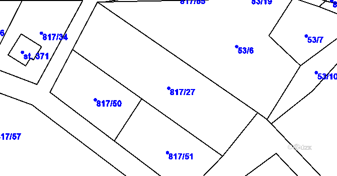 Parcela st. 817/27 v KÚ Lipovec u Blanska, Katastrální mapa