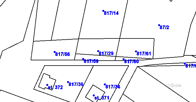 Parcela st. 817/29 v KÚ Lipovec u Blanska, Katastrální mapa