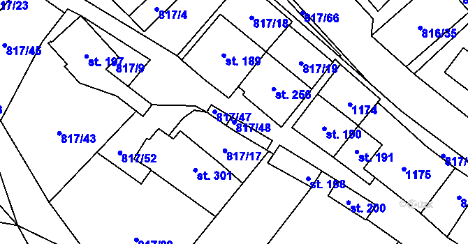 Parcela st. 817/48 v KÚ Lipovec u Blanska, Katastrální mapa