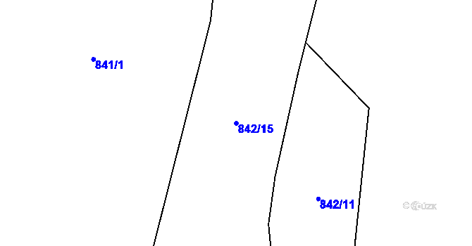 Parcela st. 842/15 v KÚ Lipovec u Blanska, Katastrální mapa