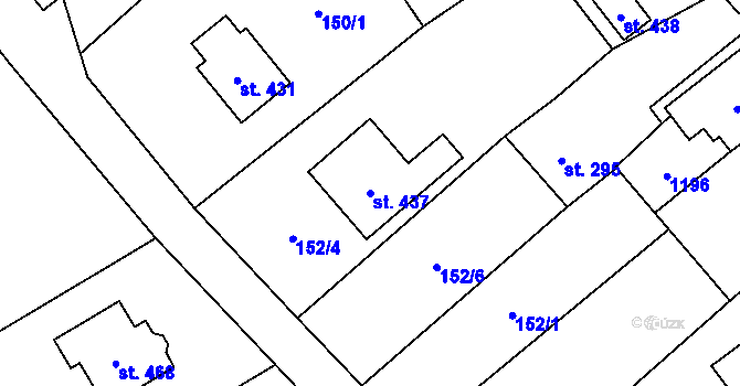Parcela st. 437 v KÚ Lipovec u Blanska, Katastrální mapa