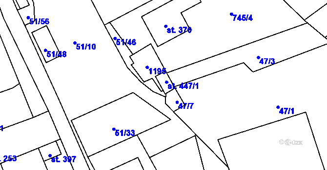 Parcela st. 447/1 v KÚ Lipovec u Blanska, Katastrální mapa