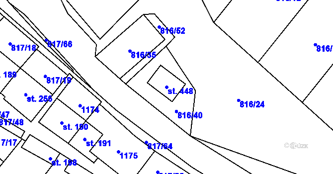 Parcela st. 448 v KÚ Lipovec u Blanska, Katastrální mapa