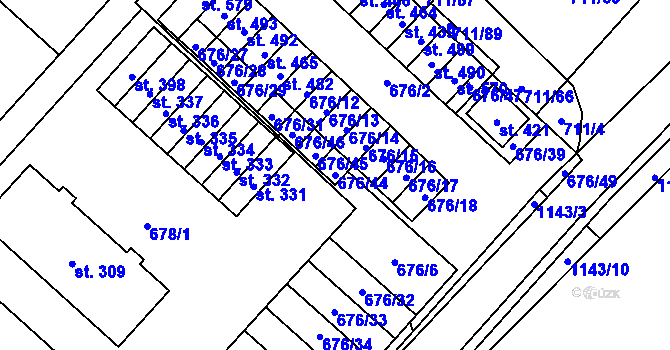 Parcela st. 676/44 v KÚ Lipovec u Blanska, Katastrální mapa