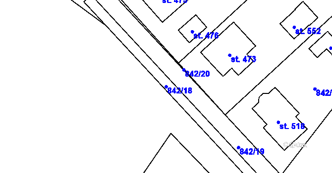 Parcela st. 842/18 v KÚ Lipovec u Blanska, Katastrální mapa