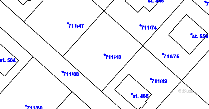 Parcela st. 711/48 v KÚ Lipovec u Blanska, Katastrální mapa