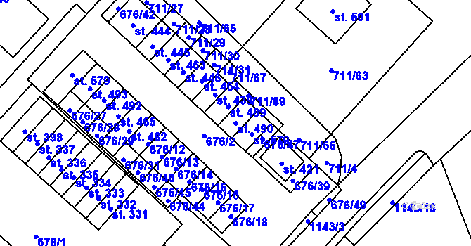Parcela st. 490 v KÚ Lipovec u Blanska, Katastrální mapa