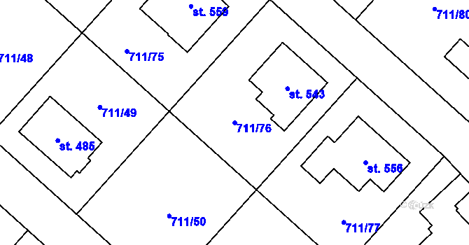 Parcela st. 711/76 v KÚ Lipovec u Blanska, Katastrální mapa