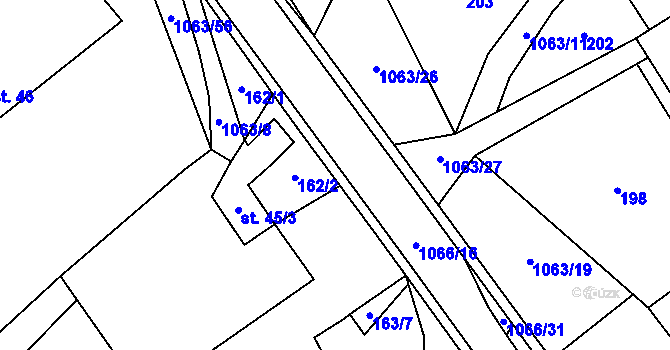 Parcela st. 162/5 v KÚ Lipovec u Blanska, Katastrální mapa