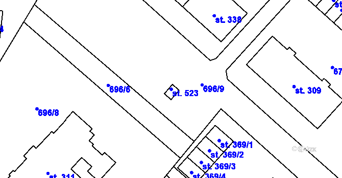 Parcela st. 523 v KÚ Lipovec u Blanska, Katastrální mapa
