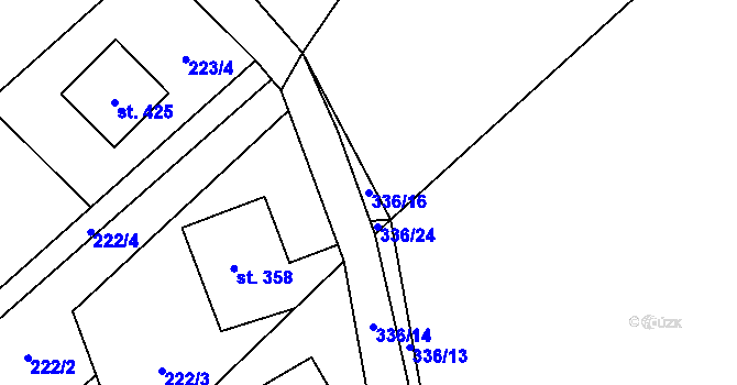 Parcela st. 336/16 v KÚ Lipovec u Blanska, Katastrální mapa