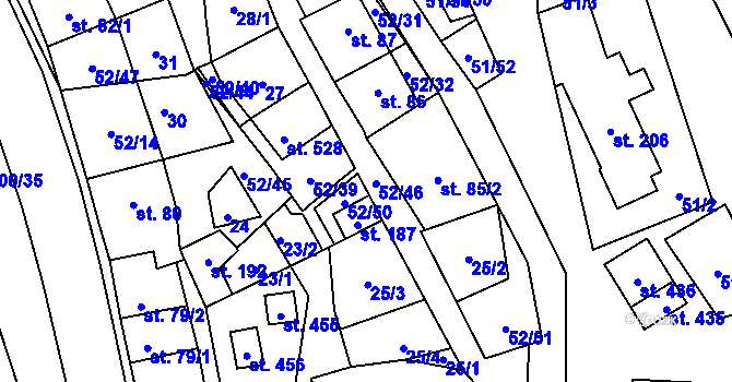 Parcela st. 52/46 v KÚ Lipovec u Blanska, Katastrální mapa