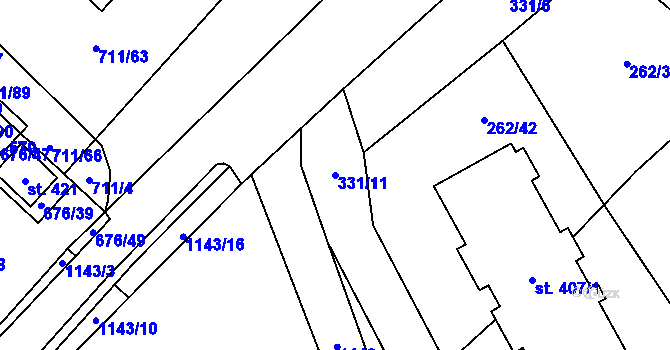 Parcela st. 331/11 v KÚ Lipovec u Blanska, Katastrální mapa