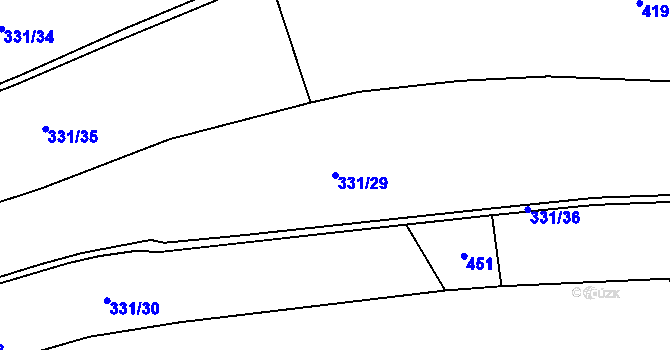 Parcela st. 331/29 v KÚ Lipovec u Blanska, Katastrální mapa