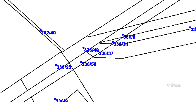 Parcela st. 336/37 v KÚ Lipovec u Blanska, Katastrální mapa