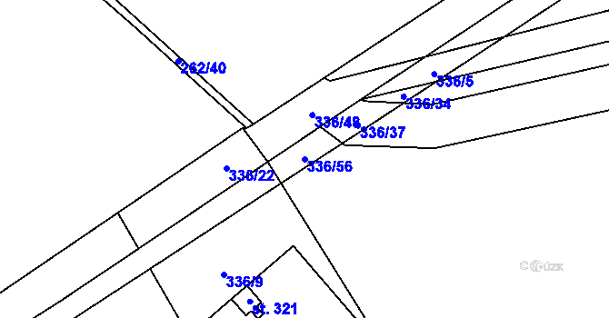 Parcela st. 336/56 v KÚ Lipovec u Blanska, Katastrální mapa
