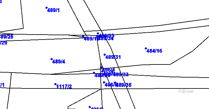 Parcela st. 489/31 v KÚ Lipovec u Blanska, Katastrální mapa
