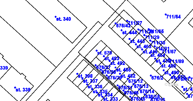 Parcela st. 579 v KÚ Lipovec u Blanska, Katastrální mapa