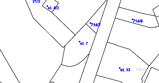 Parcela st. 7 v KÚ Lipovka u Rychnova nad Kněžnou, Katastrální mapa