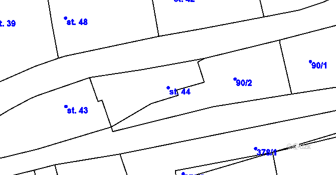 Parcela st. 44 v KÚ Lipovka u Rychnova nad Kněžnou, Katastrální mapa