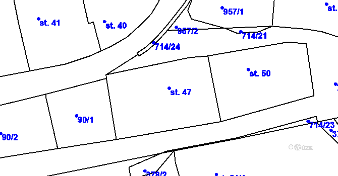 Parcela st. 47 v KÚ Lipovka u Rychnova nad Kněžnou, Katastrální mapa
