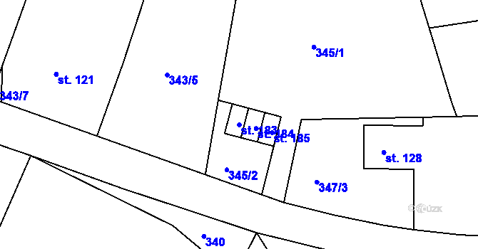 Parcela st. 183 v KÚ Lipovka u Rychnova nad Kněžnou, Katastrální mapa