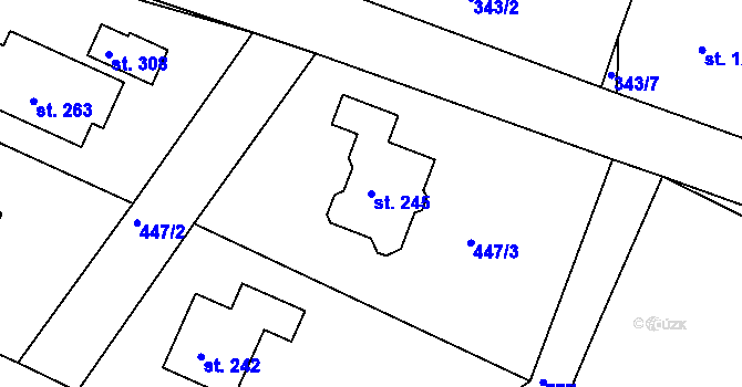 Parcela st. 245 v KÚ Lipovka u Rychnova nad Kněžnou, Katastrální mapa