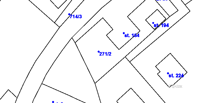 Parcela st. 271/2 v KÚ Lipovka u Rychnova nad Kněžnou, Katastrální mapa