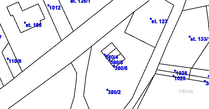 Parcela st. 380/4 v KÚ Lipovka u Rychnova nad Kněžnou, Katastrální mapa