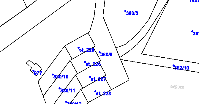 Parcela st. 380/9 v KÚ Lipovka u Rychnova nad Kněžnou, Katastrální mapa