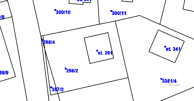 Parcela st. 261 v KÚ Lipovka u Rychnova nad Kněžnou, Katastrální mapa