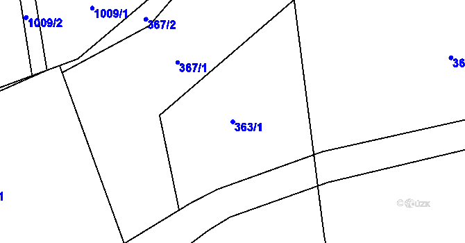 Parcela st. 363/1 v KÚ Lipovka u Rychnova nad Kněžnou, Katastrální mapa