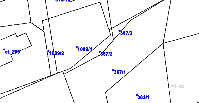 Parcela st. 367/2 v KÚ Lipovka u Rychnova nad Kněžnou, Katastrální mapa