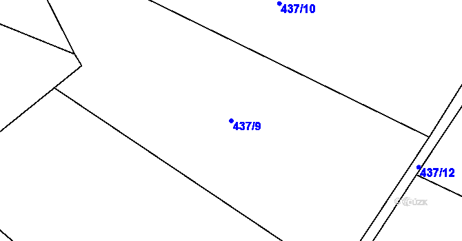 Parcela st. 437/9 v KÚ Lipovka u Rychnova nad Kněžnou, Katastrální mapa