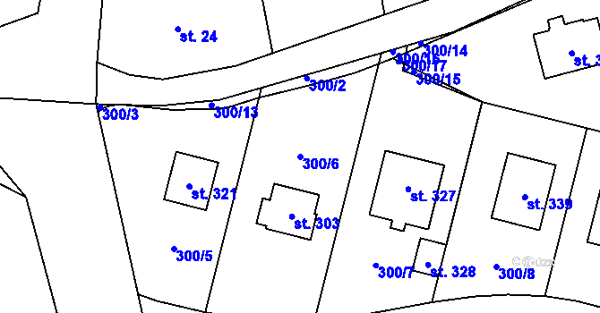 Parcela st. 300/6 v KÚ Lipovka u Rychnova nad Kněžnou, Katastrální mapa
