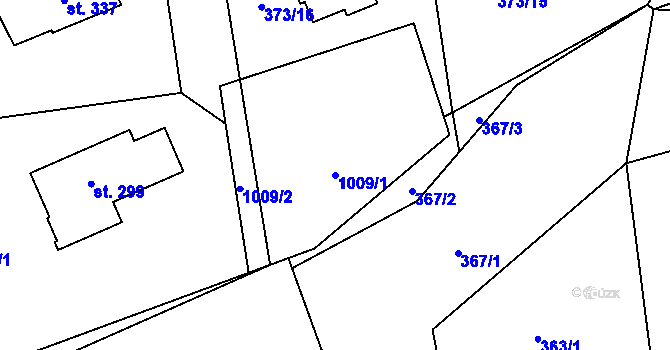 Parcela st. 1009/1 v KÚ Lipovka u Rychnova nad Kněžnou, Katastrální mapa