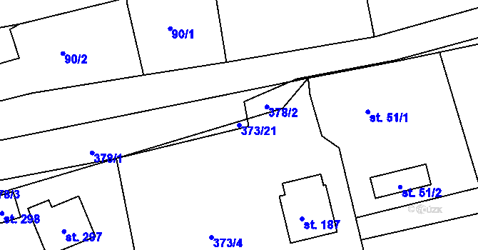 Parcela st. 373/21 v KÚ Lipovka u Rychnova nad Kněžnou, Katastrální mapa