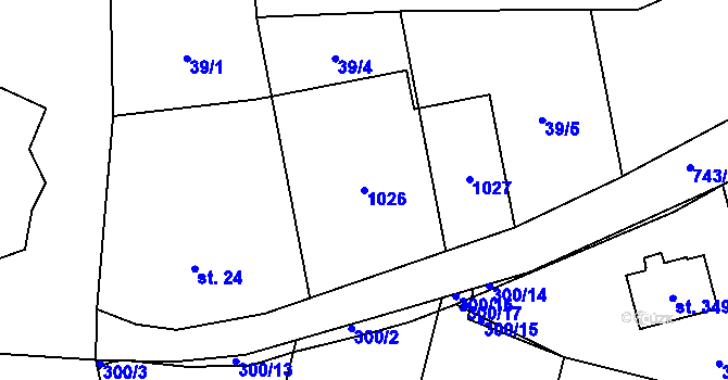 Parcela st. 1026 v KÚ Lipovka u Rychnova nad Kněžnou, Katastrální mapa