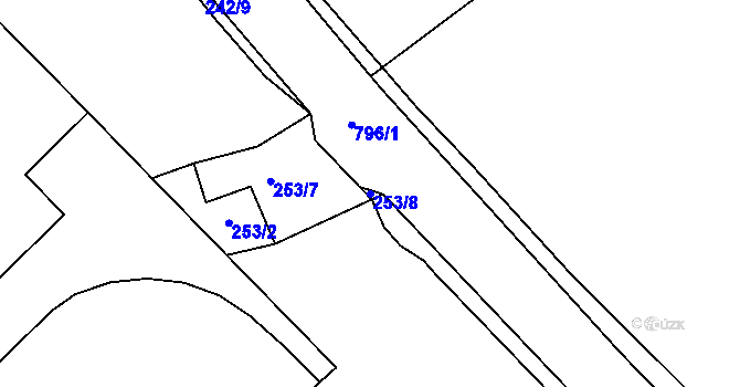 Parcela st. 253/8 v KÚ Lipovka u Rychnova nad Kněžnou, Katastrální mapa