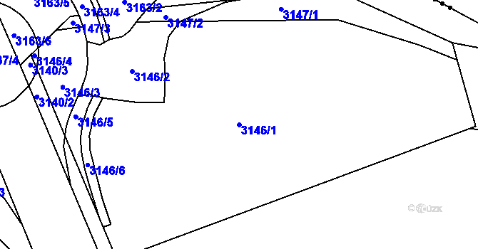 Parcela st. 3146/1 v KÚ Litohrady, Katastrální mapa