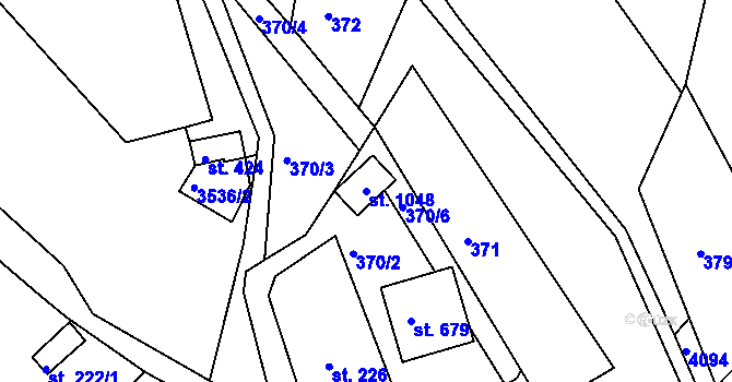 Parcela st. 1048 v KÚ Liptál, Katastrální mapa