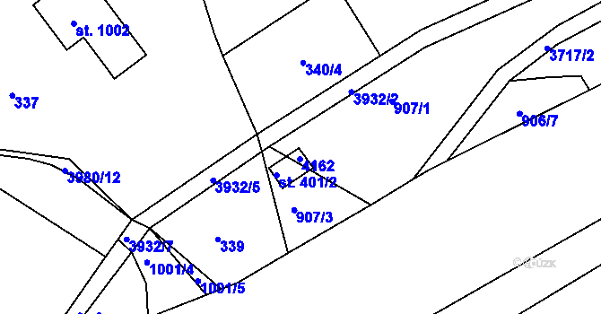 Parcela st. 401/1 v KÚ Liptál, Katastrální mapa