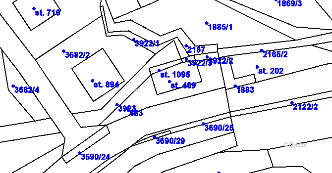 Parcela st. 409 v KÚ Liptál, Katastrální mapa