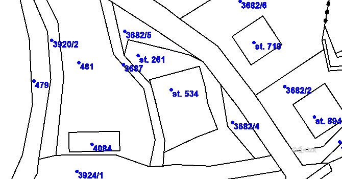 Parcela st. 534 v KÚ Liptál, Katastrální mapa