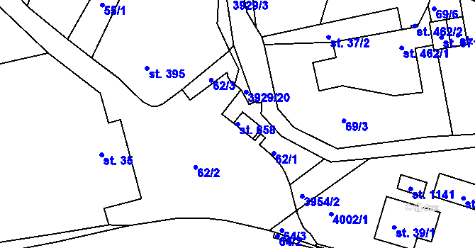 Parcela st. 658 v KÚ Liptál, Katastrální mapa